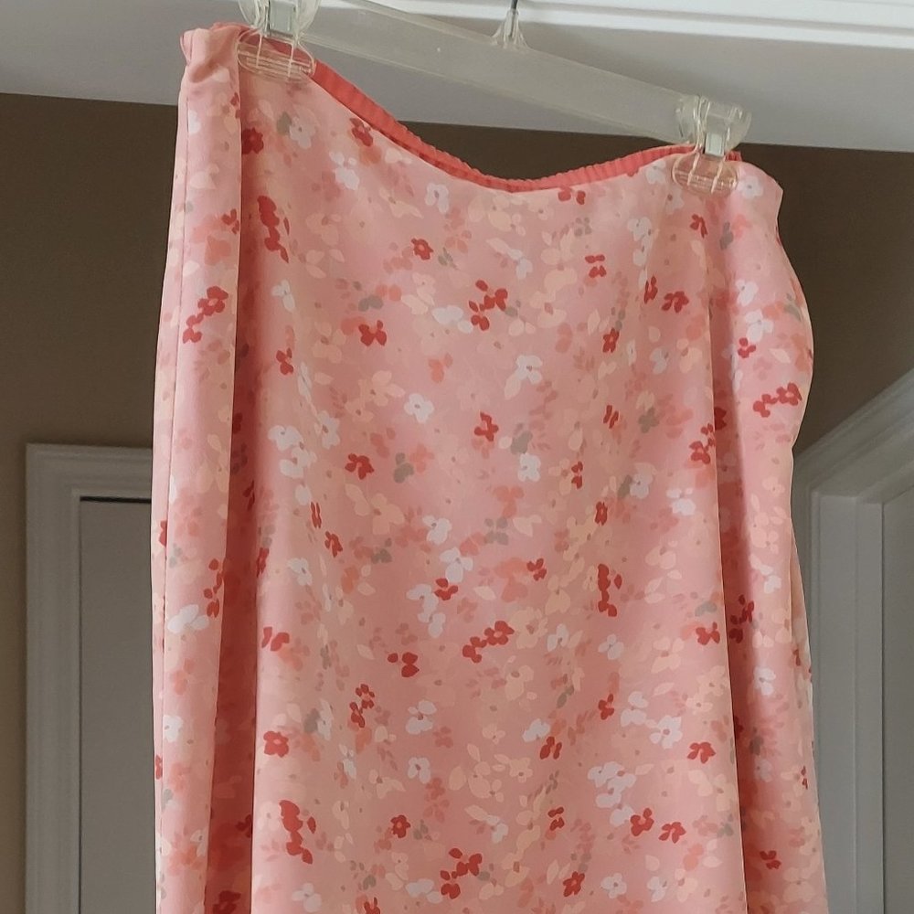 Peach Pastel Floral loose fitting skirt with lining